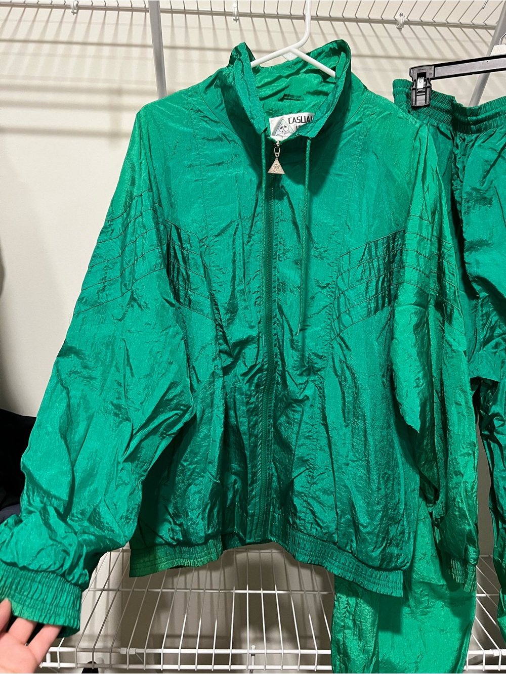 Casual Green Zip-Front TrackSuit